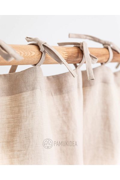 pamukidea Vintage κορδόνι με κορδόνια 100% βαμβακερή ρουστίκ λινό κουρτίνα - Natural Buldan