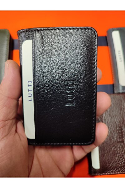 Lutti حامل بطاقات من الجلد الطبيعي ميكا