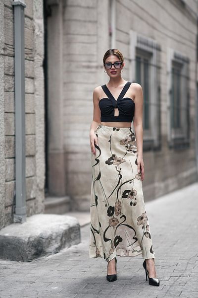 winmoda ΣΑΤΕΝ ΦΟΥΣΤΑ ΜΑΞΙ ΜΕΓΕΘΟΣ 100 CM ΜΗΚΟΣ
