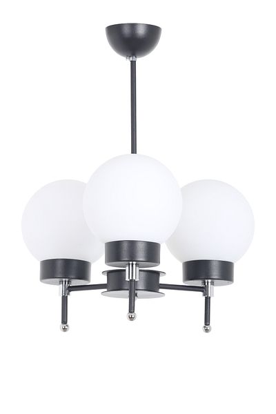 MŞ Aydınlatma Sindo Black Chrome 3 White Glass Chandelier