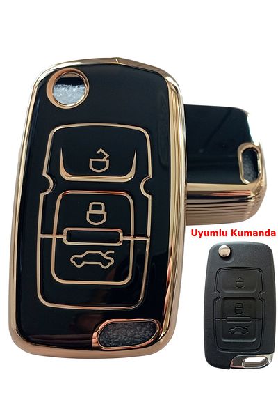 Kasey Geely Emgrand Compatible Black Goldnano Key Case Cover Remote Case Auto Keychain