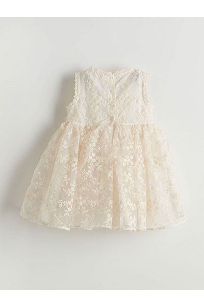 LC Waikiki New Season Crew Neck Girl's Lace Dress - S5Ly84Z1