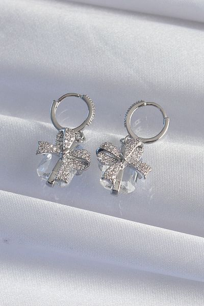 Skygo Silver Brass Huge Zircon Cubic Zirconia Hoop Earrings - Tj-bkp9312