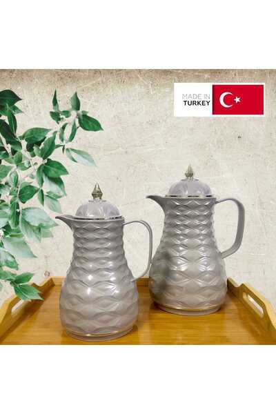 Rema طقم ترمس ثلاجة شاي وقهوة جذاب بتصميم أنيق مصنوع في تركيا بسعة 1 لتر + 0....