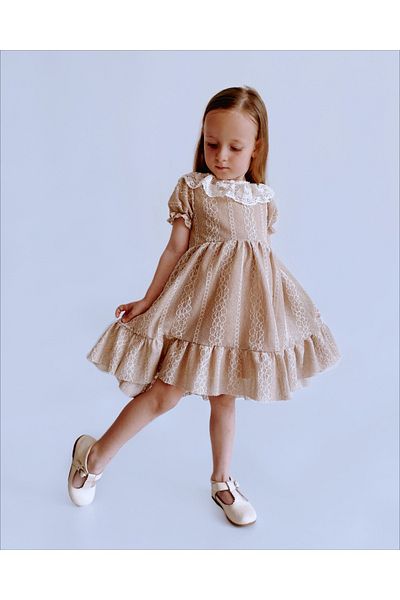 TINY BEAR Fujy Beige Dress