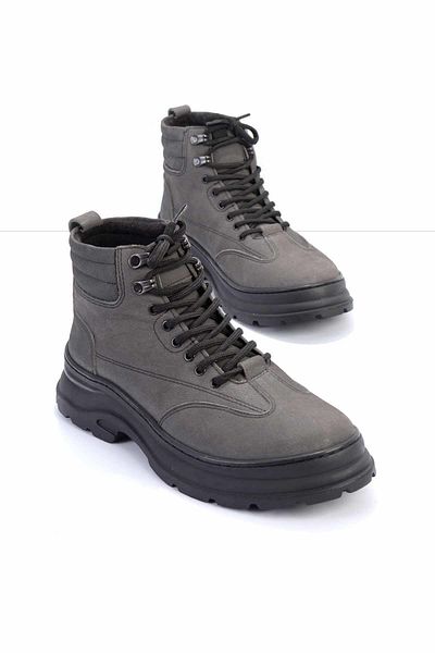 Bambi Anthracite Nubuck Genuine Leather Men's Boots & Booties E 02585803601