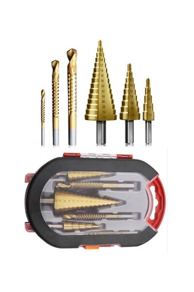 VANCKEY 6 Parça Kademeli Matkap Ucu Sac Delme Seti Özel Kutulu