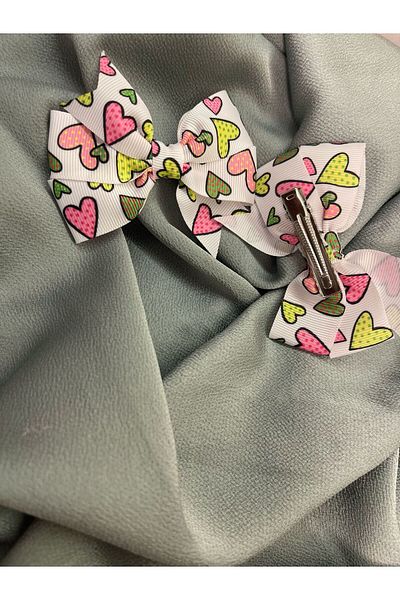 LİDEAS Children's Teenager Patterned Grosgrain Satin Bow Buckle Collar 2 Pack