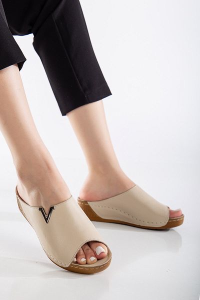 By Yağlıoğlu Ygzt02 Genuine Leather Orthopedic Anatomical Extra Comfortable Heel Spur Slippers