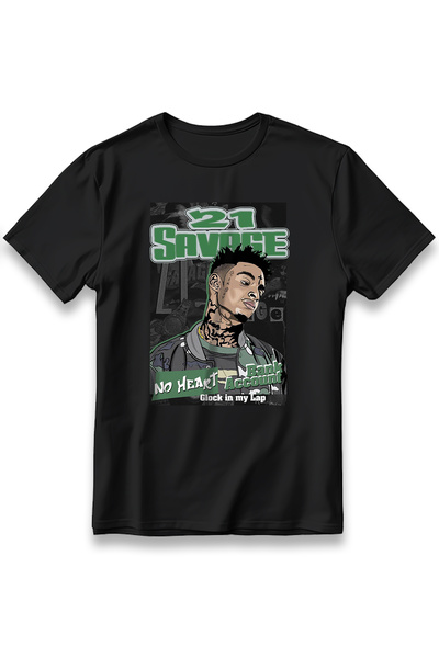 EZG Business Tricou 21Savage No Heart - Tricou gros, supradimensionat, unisex...