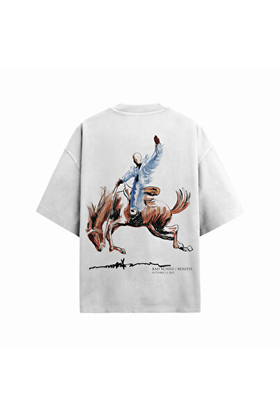 SVART WEAR تي شيرت للجنسين بطبعة Bad Bunny Premium مقاس كبير