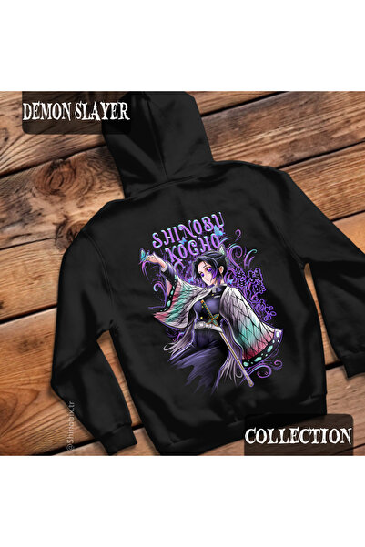 SHINOBIX Аниме Demon Slayer Шинобу Кочо Овърсайз суичър с качулка