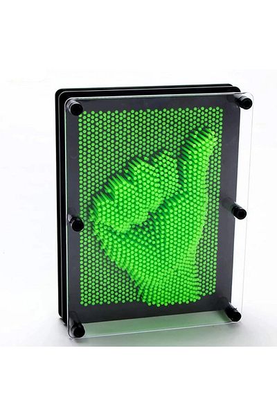 OKTAY SESAL Oversized Green Pin Art Green 3-Dimensional Pin Sculpture Vip Green Pinart 3D Nail Art 21X16 cm