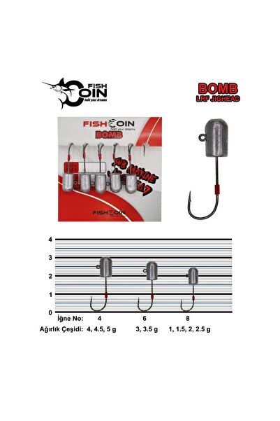 FİSHCOİN Fishcoin Bomb Jighead 8-2 Gr