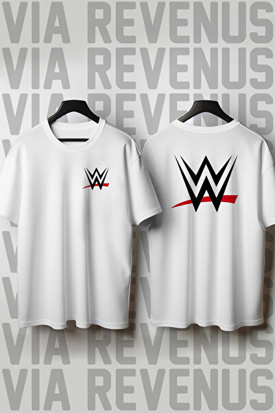 Vordevia Tricou unisex WWE / American Wrestling, cu imprimeu în față și în sp...