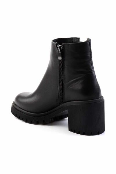 Bambi Siyah Hakiki Deri Kadın Bot & Bootie K02041200303