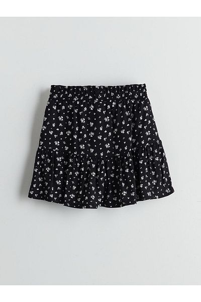 LC Waikiki New Season Elastic Waist Floral Girl's Short Skirt - S5L363Z4
