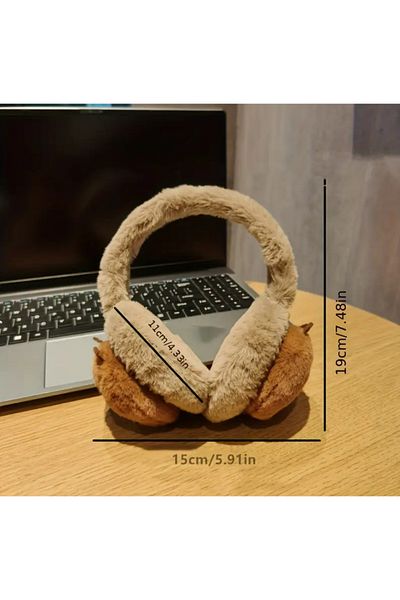 BABUN Foldable Flexible Winter Capybara Plush Earmuff Capybara Furry Earmuff Ear Warmer