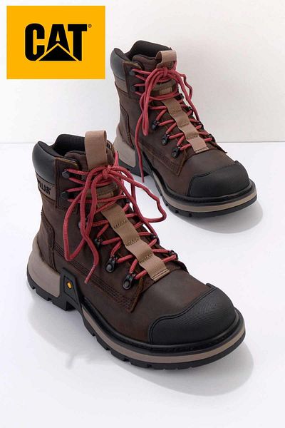 Caterpillar Dark Brown Genuine Leather Men's Boots & Bootie Cat 1111111303