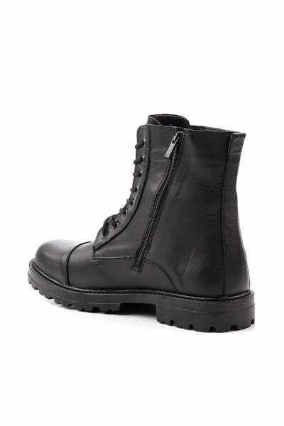 Bambi Siyah Hakiki Deri Erkek Bot & Bootie E02733083503