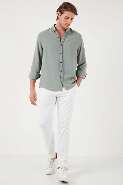 Buratti Regular Fit Long Sleeve Button Collar Shirt Men's Shirt Cf25S 116777