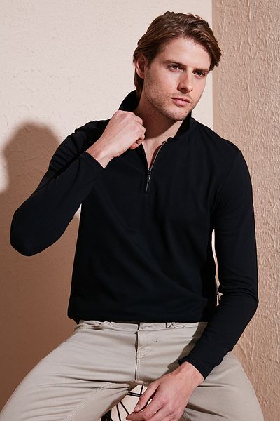 Buratti Slim Fit Cotton Polo Neck Sweat Men 5903010