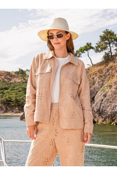 Benin Beige Brode Trousers - Benin