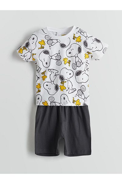 LC Waikiki New Season Snoopy Printed Baby Boy Shorts Pajama Set - S5Eu31Z1