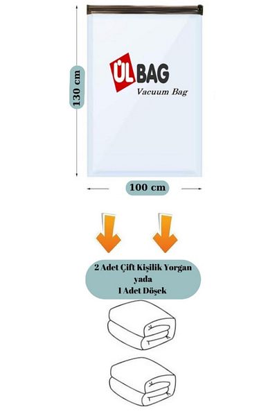 Beyyine Home Висококачествена вакуумна торбичка за съхранение (XXXL) (3 бр.) 100 см x 130 см - Двулицев калъф - Двойна завивка