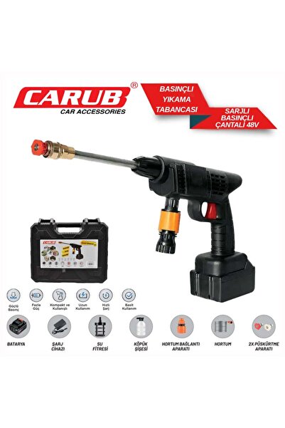 Genel Markalar ŞARJLI OTO YIKAMA TABANCASI YÜKSEK BASINÇLI ARAÇ YIKAMA MAKİNESİ BAHÇE YIKAMA VE SULAMA TABANCASI