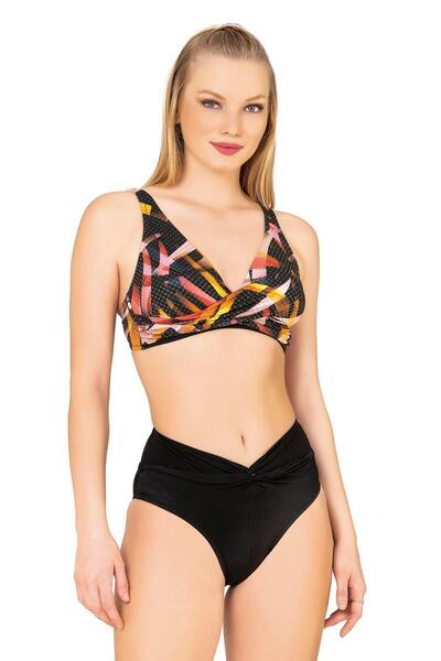 Endeep Women's Cross Detailed High Waist Bikini Set
