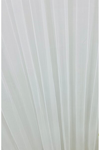 FİBELA PERDE Single Wing White Color 1/3 Dense Pleated Lie Double Tulle Curtain, No Ironing (Rope Accessory Included)