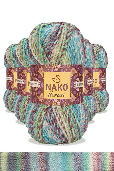 NAKO Hercai Ebruli 5 Pieces Cardigan and Sweater Set - Beanie Hand Knitting Yarn Wool 76037