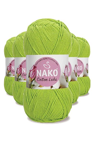 NAKO Alray 5 Pieces Cotton Luxury Vest Tunic Sweater Blouse Cardigan Yarn Wool Pistachio Green 97567