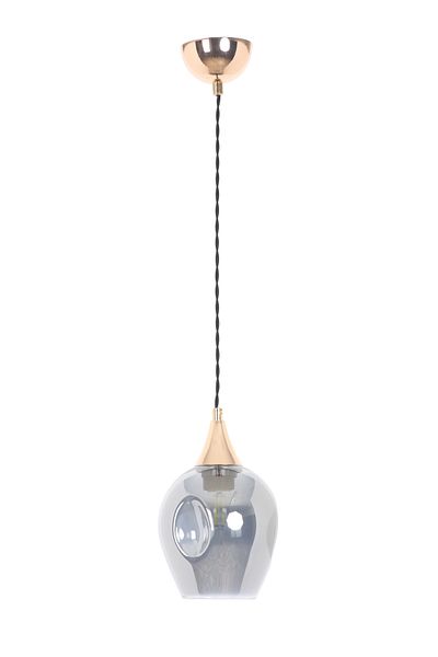MŞ Aydınlatma Marlo Gold Smoked Glass Pendant Lamp Single Chandelier