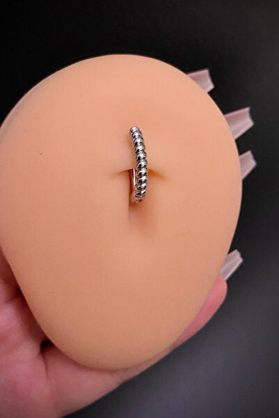 Blisse Piercing Kadın Gümüş Mineli Tasarım Model Çelik Göbek Piercing