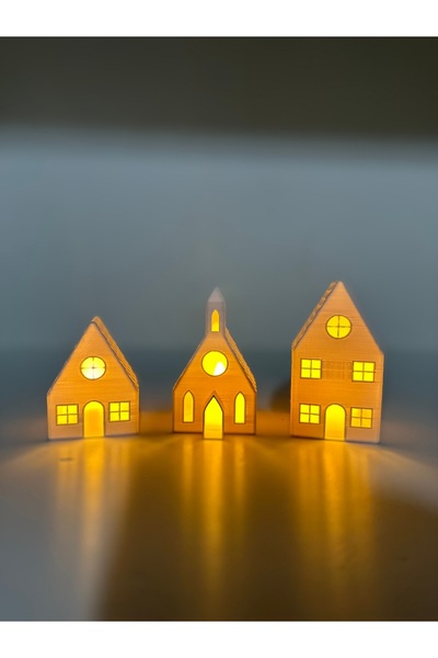 Butik Mumluk 3 'lü Ev Tasarımlı 3d Baskı