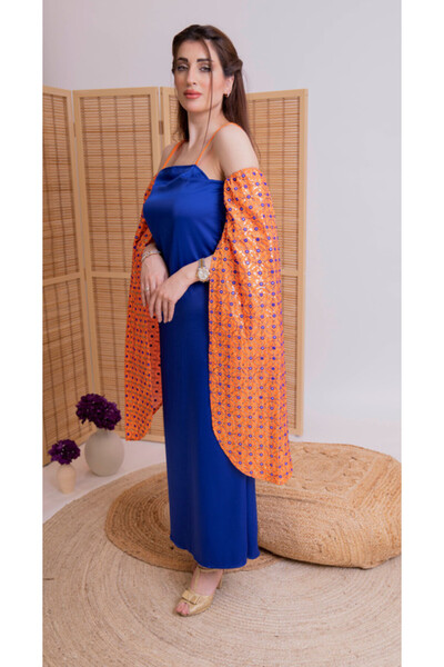 outline Orange and blue jalabiya