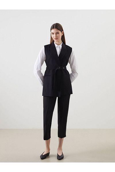 LC Waikiki Lcw Modest Jacket Collar Women's Classic Vest