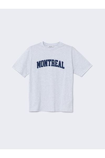 LC Waikiki New Season Crew Neck Montreal Printed Oversize Γυναικείο T-Shirt - S52289Z8