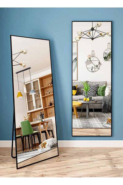 Generic N.Zone Full Length Floor Mirror  160x50CM with Aluminum Frame Black