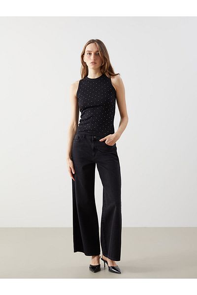 LC Waikiki Women's Athlete with Crew Neck Stones