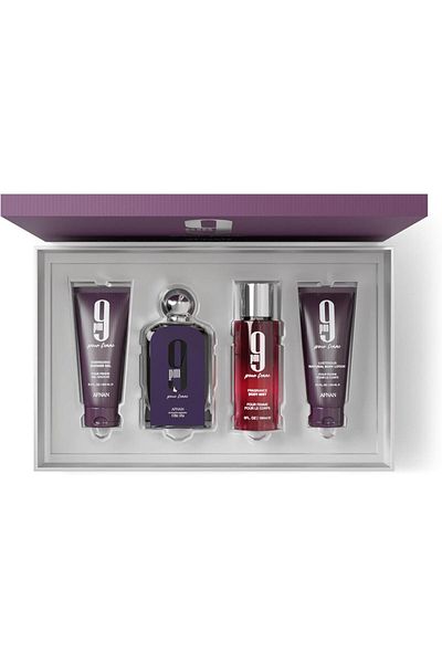 Afnan Gift Set 9 Parfum 100 ML + Shower Gel 100 ML + Body Lotion100 ML + Body Mist 150 ML