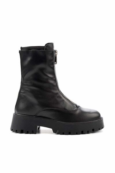 Bambi Black Genuine Leather Women's Boots & Bootie K02351314703