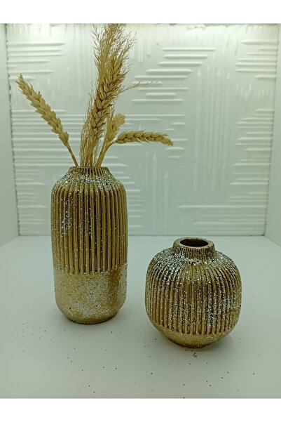 mkc sanat atölyesi ışıltılı vazo seti