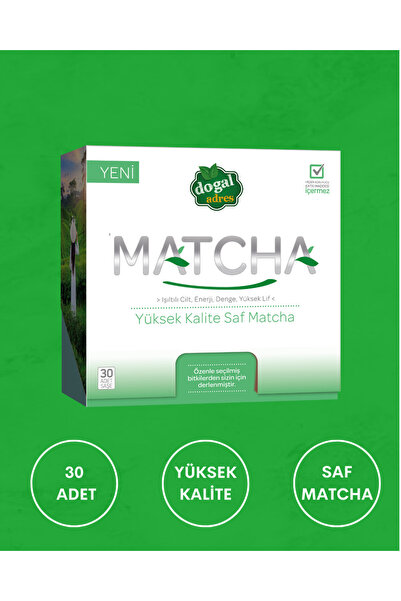 Doğal Adres Matcha - Yüksek Kalite Saf Matcha - 30 Şase ( 30 X 1,5 gr )