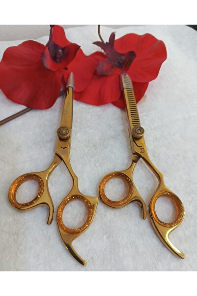 SMP Berber makası 2 li set golt 6.5 inç kesim efile makası kuaför japon