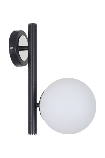 MŞ Aydınlatma Libra Black Chrome White Glass Sconce