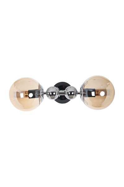 MŞ Aydınlatma Misket Black Chrome 2 Honey Glass Sconce