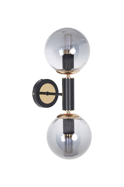 MŞ Aydınlatma Hector Black Gold 2 Smoked Glass Sconce